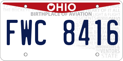 OH license plate FWC8416