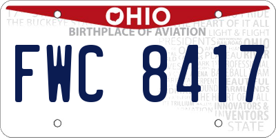 OH license plate FWC8417