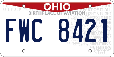 OH license plate FWC8421