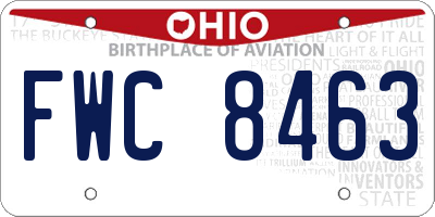OH license plate FWC8463