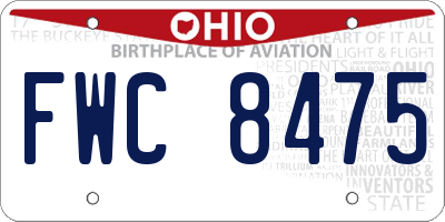 OH license plate FWC8475