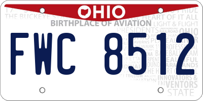 OH license plate FWC8512