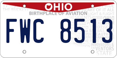 OH license plate FWC8513