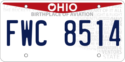 OH license plate FWC8514