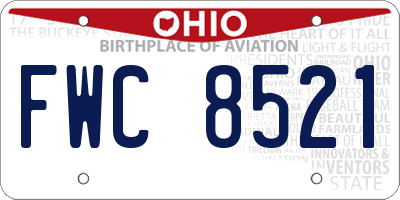 OH license plate FWC8521