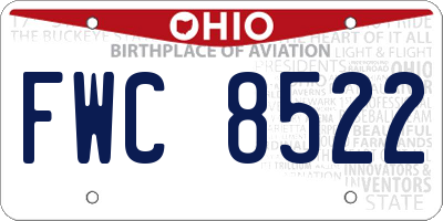 OH license plate FWC8522