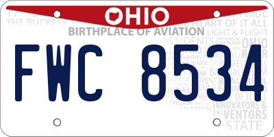 OH license plate FWC8534