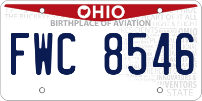 OH license plate FWC8546