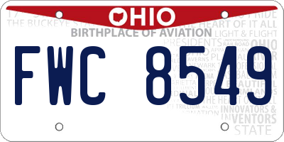 OH license plate FWC8549