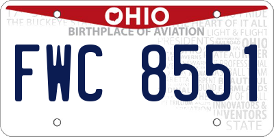OH license plate FWC8551