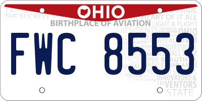 OH license plate FWC8553