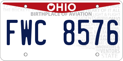 OH license plate FWC8576