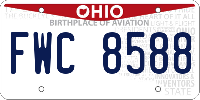 OH license plate FWC8588