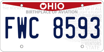 OH license plate FWC8593