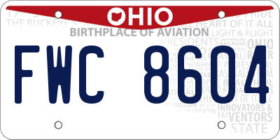 OH license plate FWC8604