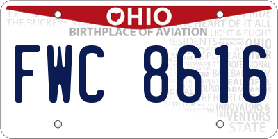 OH license plate FWC8616