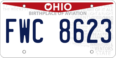 OH license plate FWC8623