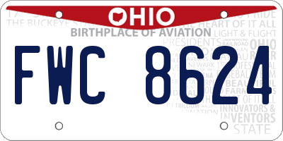 OH license plate FWC8624