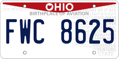 OH license plate FWC8625