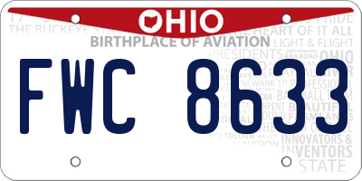 OH license plate FWC8633