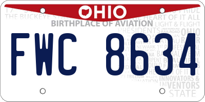 OH license plate FWC8634