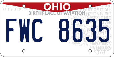 OH license plate FWC8635