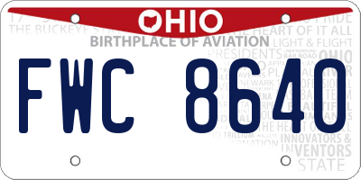 OH license plate FWC8640