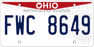 OH license plate FWC8649