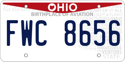 OH license plate FWC8656