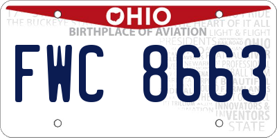 OH license plate FWC8663
