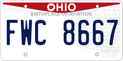 OH license plate FWC8667