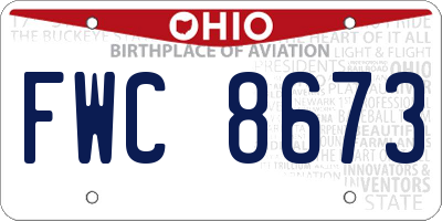 OH license plate FWC8673