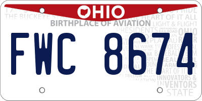 OH license plate FWC8674