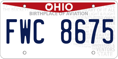 OH license plate FWC8675