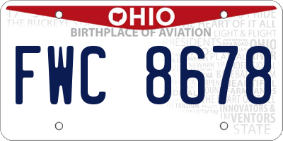 OH license plate FWC8678