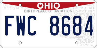 OH license plate FWC8684