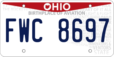 OH license plate FWC8697