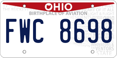 OH license plate FWC8698