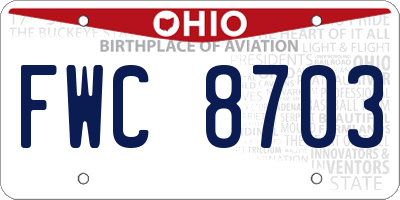 OH license plate FWC8703