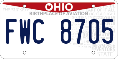 OH license plate FWC8705