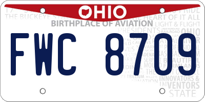 OH license plate FWC8709