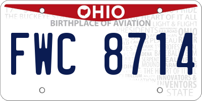 OH license plate FWC8714