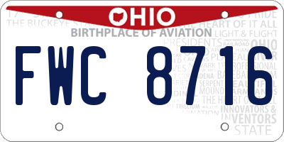 OH license plate FWC8716