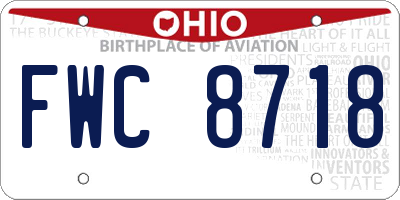 OH license plate FWC8718