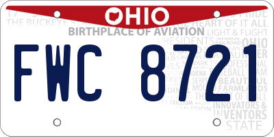 OH license plate FWC8721