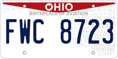 OH license plate FWC8723