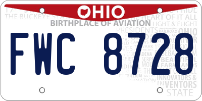 OH license plate FWC8728