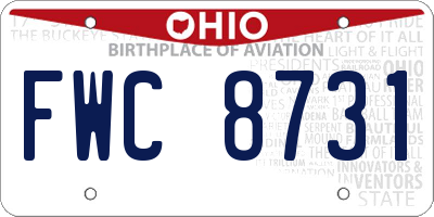 OH license plate FWC8731