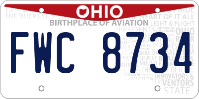 OH license plate FWC8734