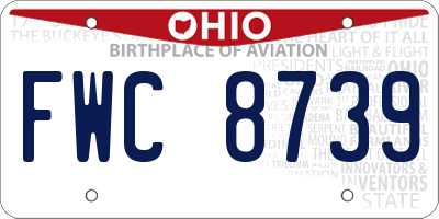 OH license plate FWC8739